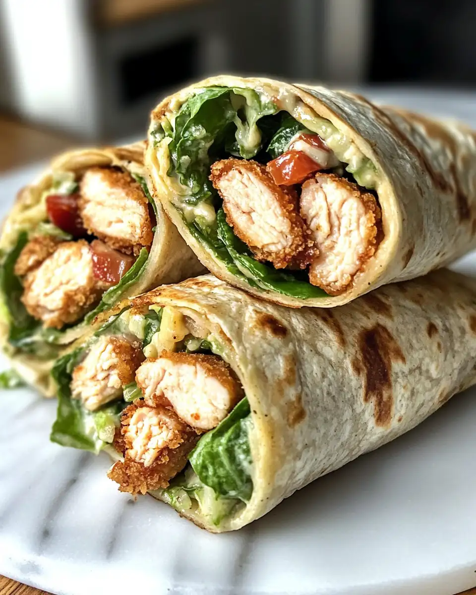 Crispy Chicken Caesar Wraps: A Crunchy Twist on a Classic Delight 6 Final dish - Crispy Chicken Caesar Wraps: A Crunchy Twist on a Classic Delight