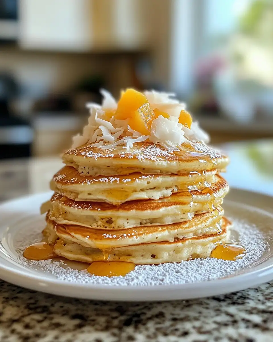 Final dish - Fluffy Coconut Cream Pancakes: A Tropical Breakfast Delight