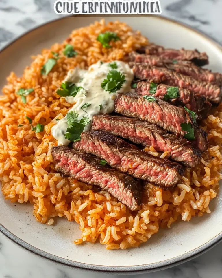 Indulge in Creamy Queso Rice Paired with Juicy Steak Strips - Featured Image