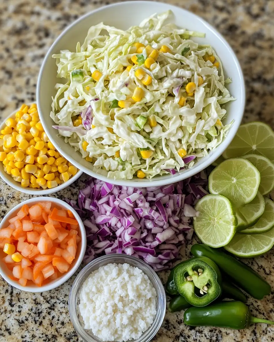 Ingredients for Spice Up Your Summer BBQ with Zesty Jalapeño Corn Coleslaw