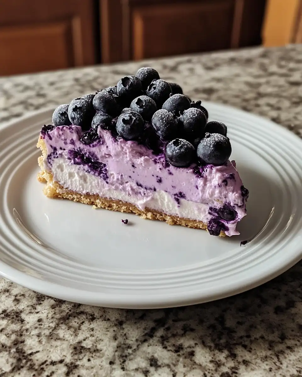 No-Bake Lemon Dazzling Blueberry Cream Cake Recipe 6 Final dish - Zesty Delight: No-Bake Lemon Dazzling Blueberry Cream Cake Recipe