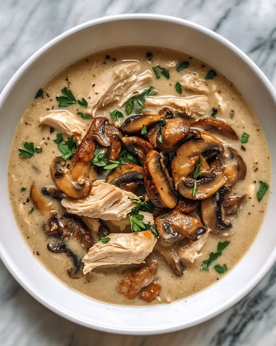 Warm Up Your Soul with Rotisserie Chicken Mushroom Soup Delight 6 Final dish - Warm Up Your Soul with Rotisserie Chicken Mushroom Soup Delight