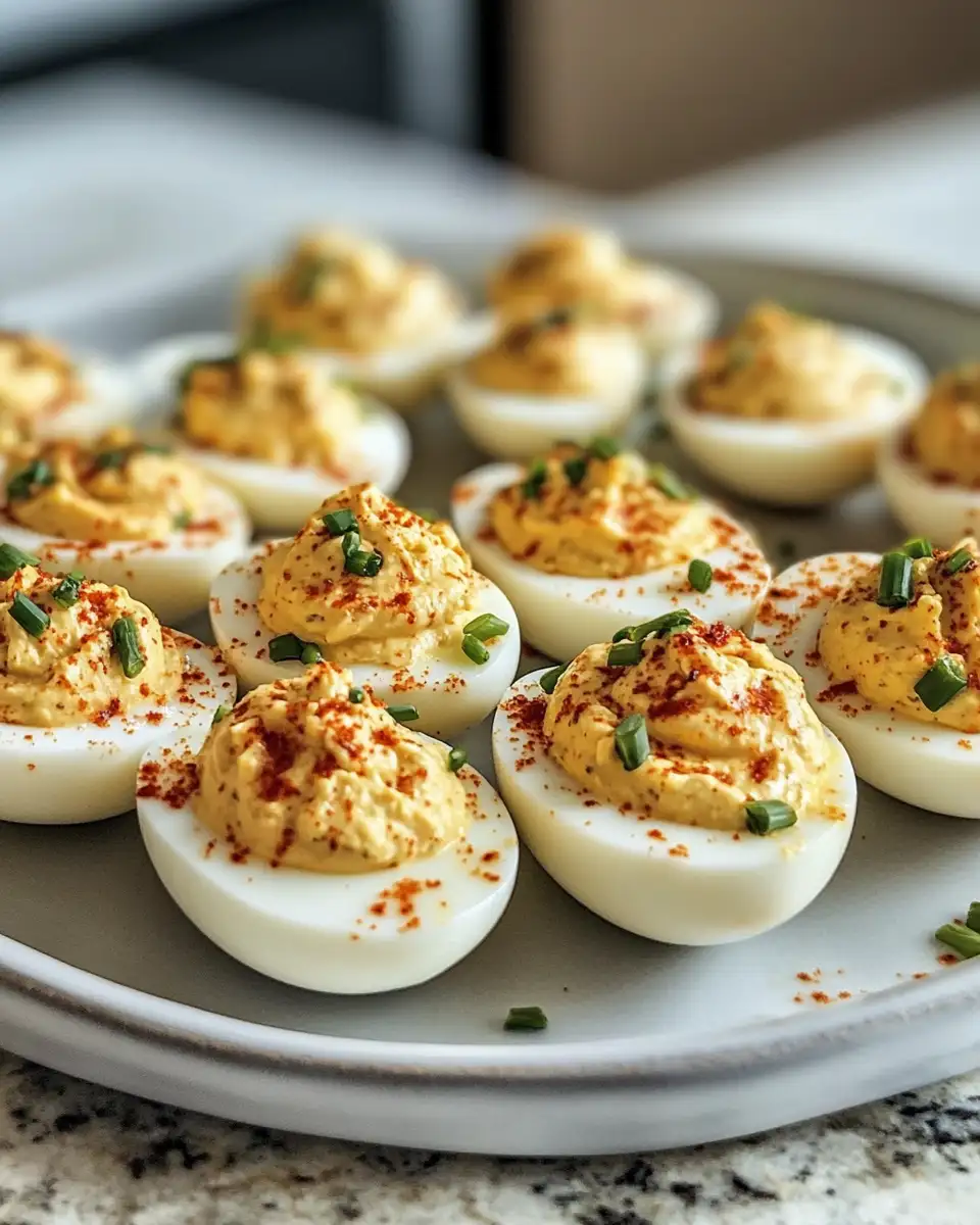 Final dish - Fiery Flavor Twist: Spicy Chili Garlic Deviled Eggs