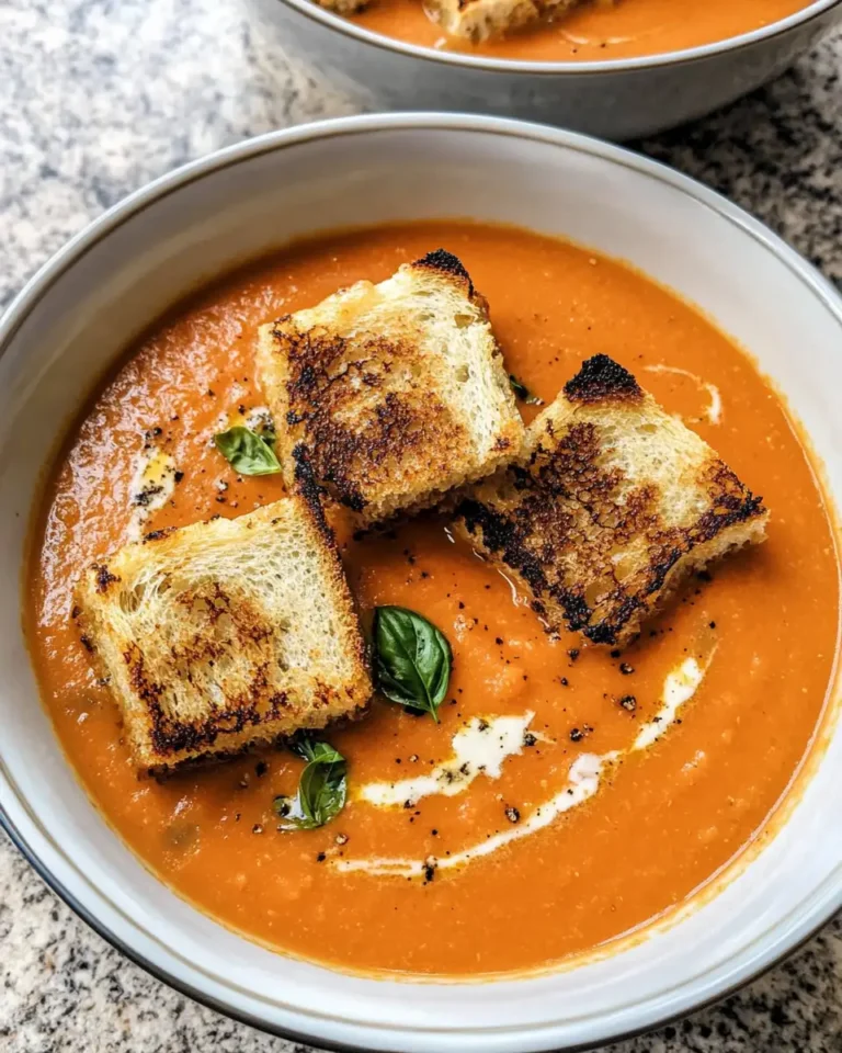 Indulge in Comfort: Creamy Tomato Bisque with Grilled Cheese Croutons - Featured Image