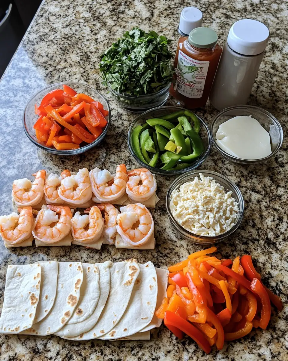 Ingredients for Savory Shrimp-Crab Fajita Roll-Up Bombs You Can't Resist