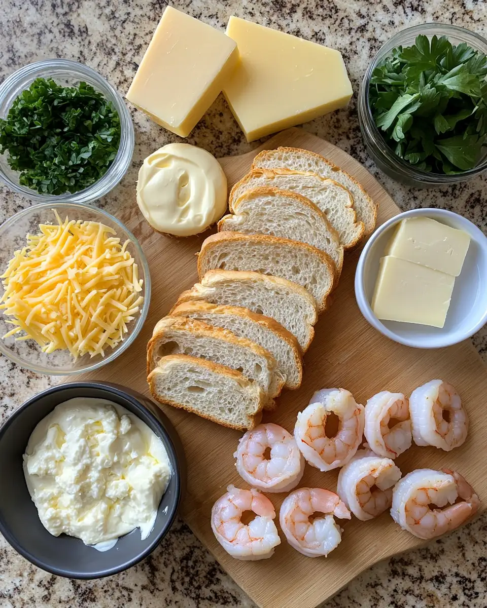 Ingredients for Indulge in Flavor: Shrimp Grilled Gourmet Cheese Delight