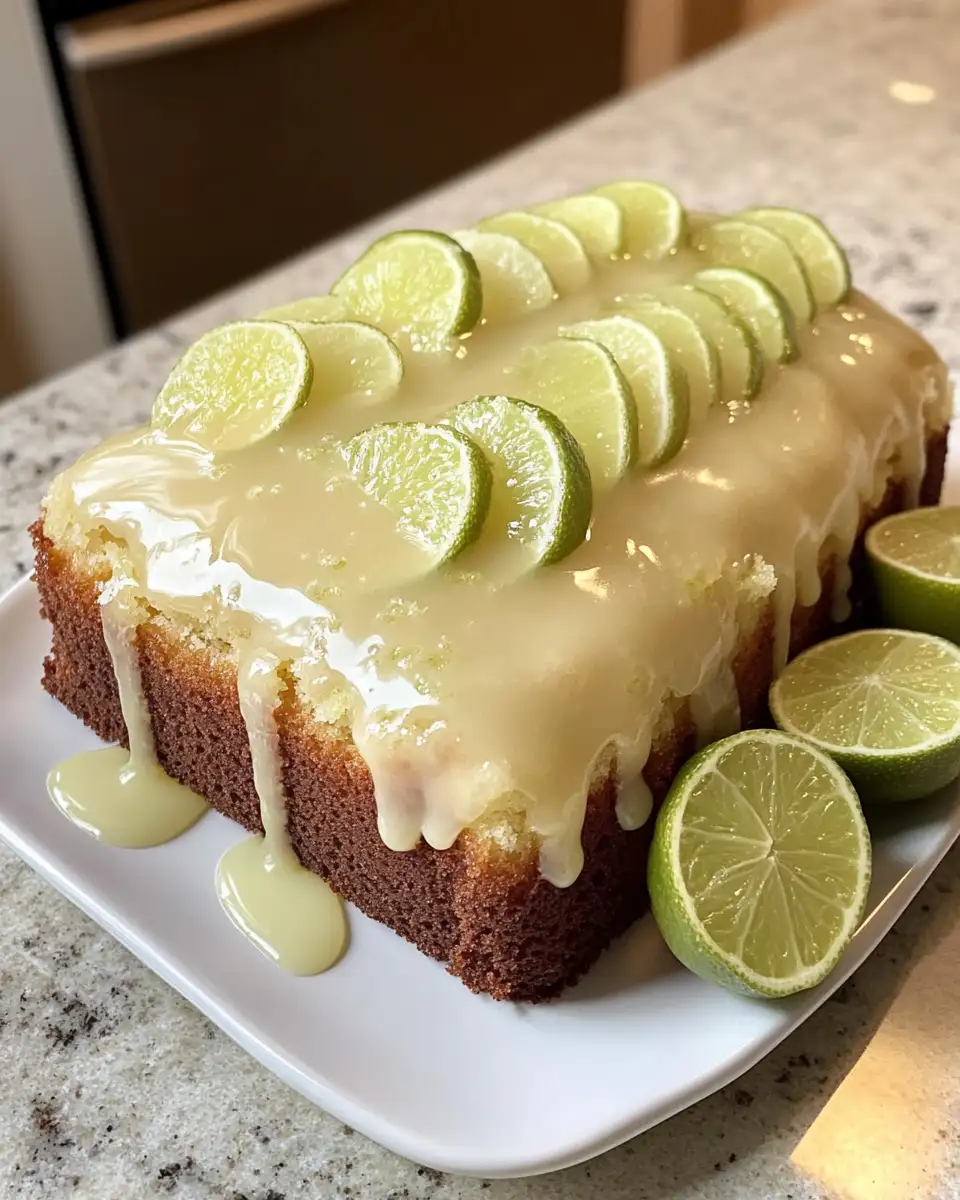 Final dish - Zesty Bliss: Indulge in Key Lime Pound Cake with a Luscious Lime Glaze