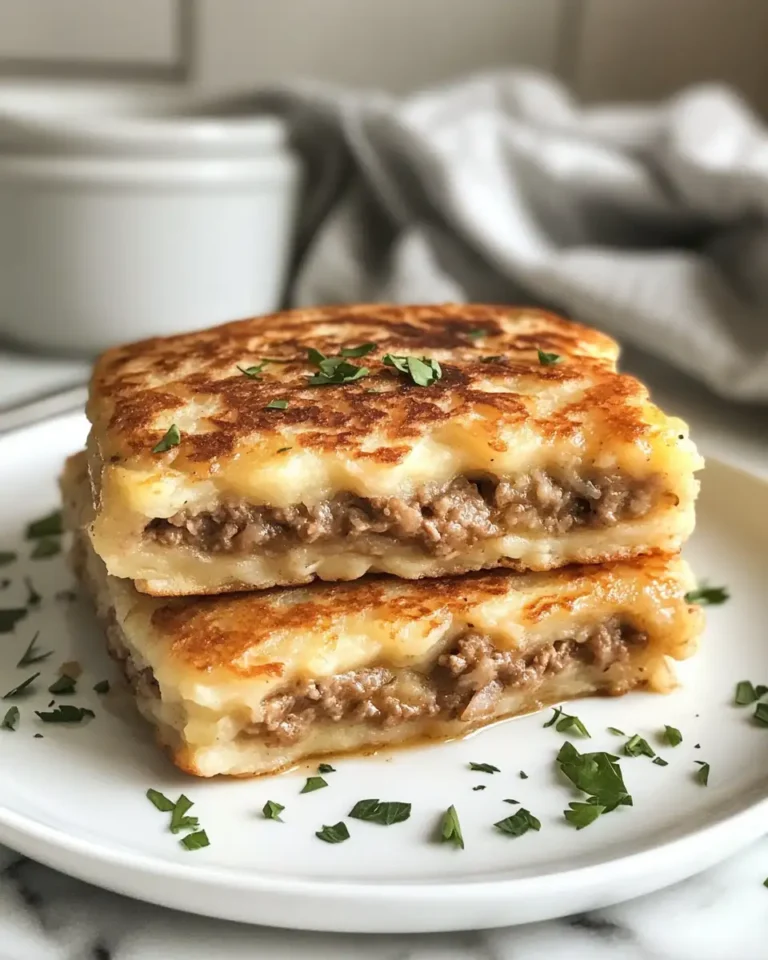 Savory Delight: Mashed Potato Pancakes Stuffed with Flavorful Meat Filling - Featured Image