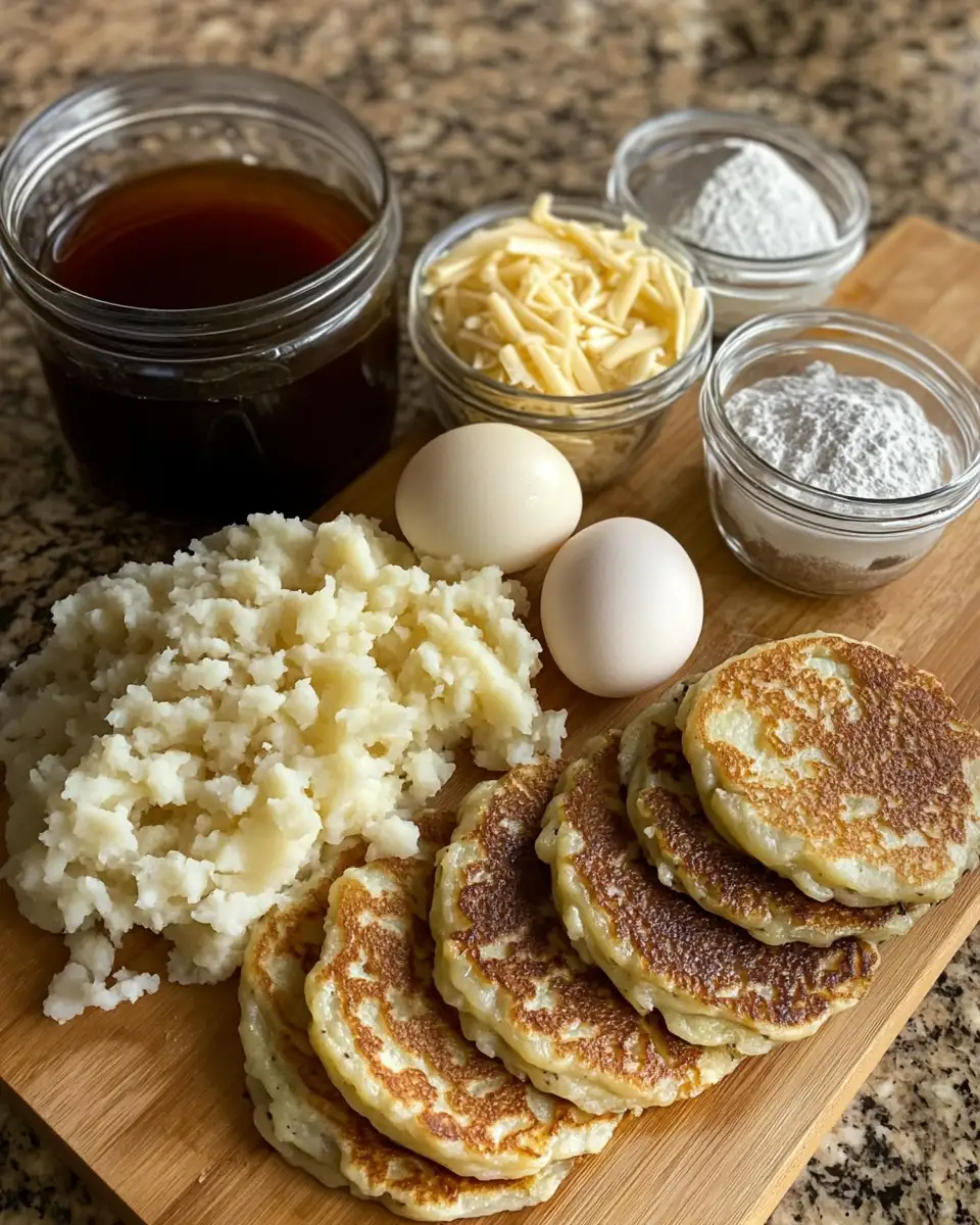 Ingredients for Savory Delight: Mashed Potato Pancakes Stuffed with Flavorful Meat Filling