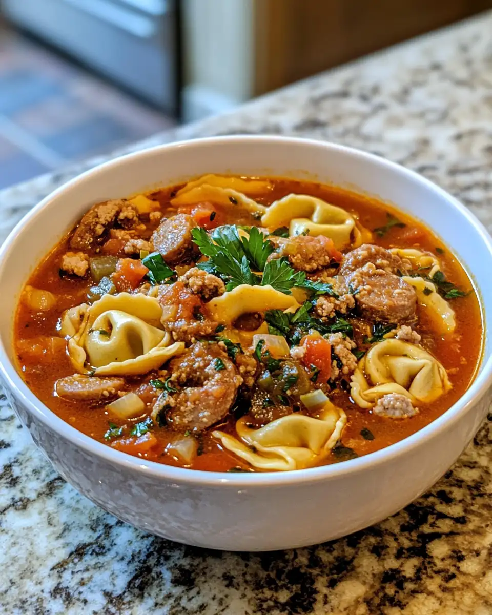Final dish - Cozy Up This Fall with Savory Autumn Tortellini Soup with Sausage