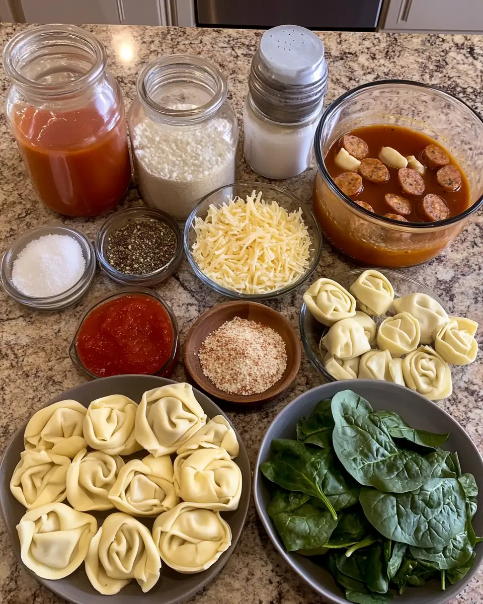 Ingredients for Cozy Up This Fall with Savory Autumn Tortellini Soup with Sausage