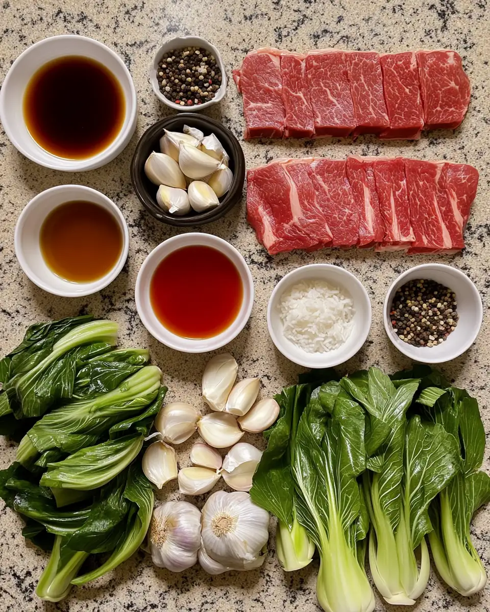 Ingredients for Sizzle and Spice: Unleashing Flavor with Bok Choy Stir-Fried Beef