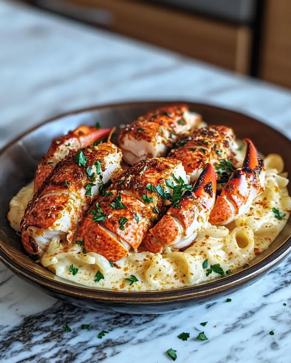 Final dish - Decadent Cajun Lobster Crab and Salmon Alfredo: A Seafood Lover's Dream