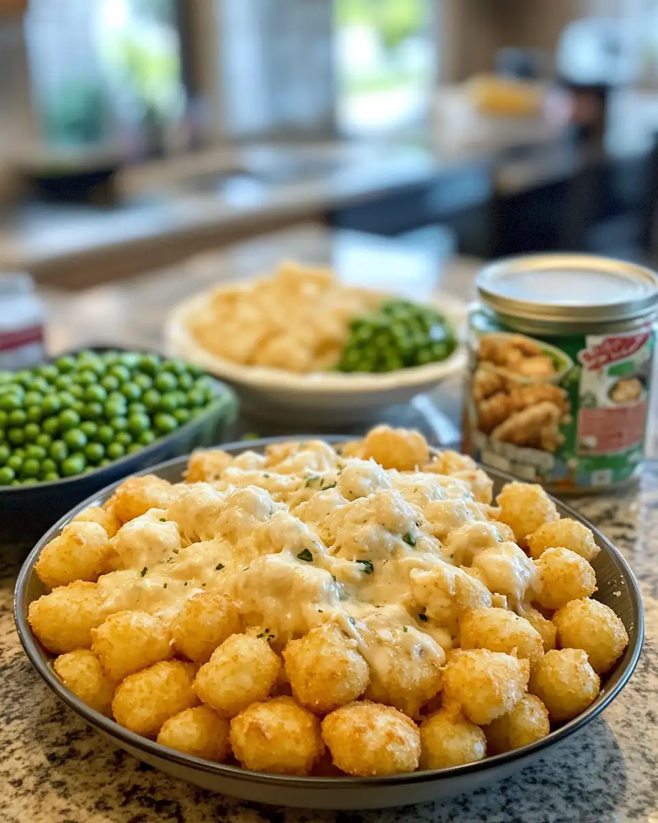 Ingredients for Ultimate Comfort: Chicken Alfredo Tater Tot Casserole Delight