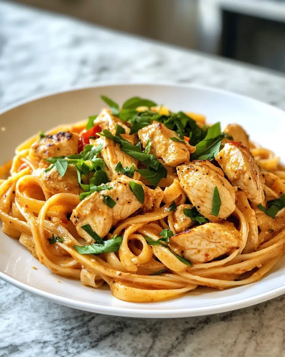 Final dish - Indulge in Flavor: Creamy Cajun Chicken Linguine with Garlic Mozzarella Sauce
