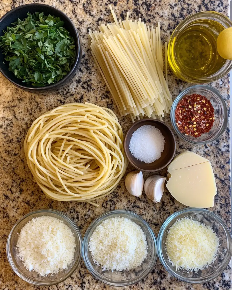 Ingredients for Effortless Gourmet: Whip Up This Easy Olive Oil Pasta Tonight