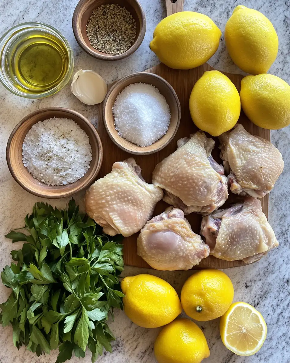 Ingredients for Zesty Garlic Lemon Chicken Thighs That Will Make Your Taste Buds Dance