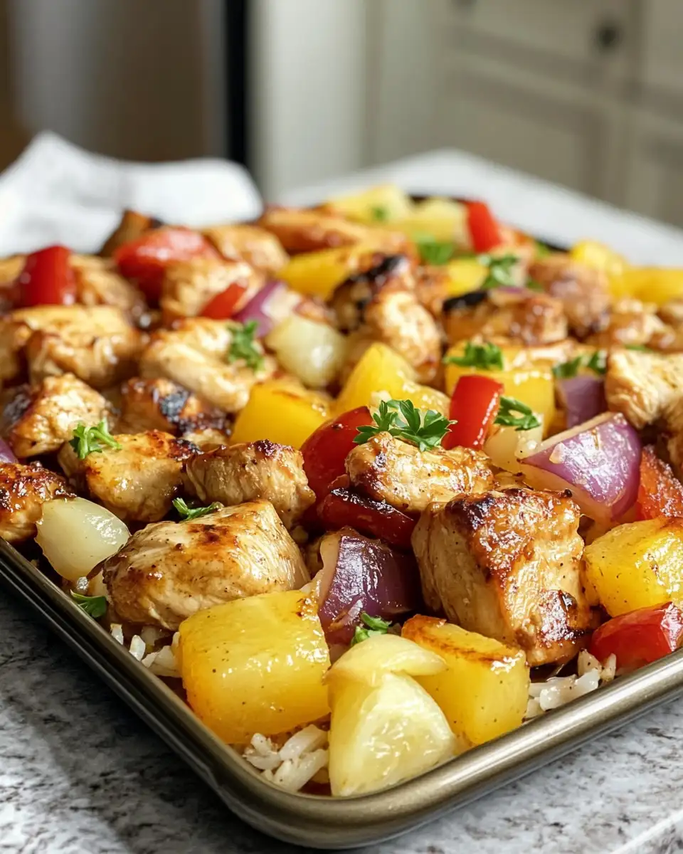 Final dish - Tropical Flavor Explosion with Hawaiian Chicken Sheet Pan