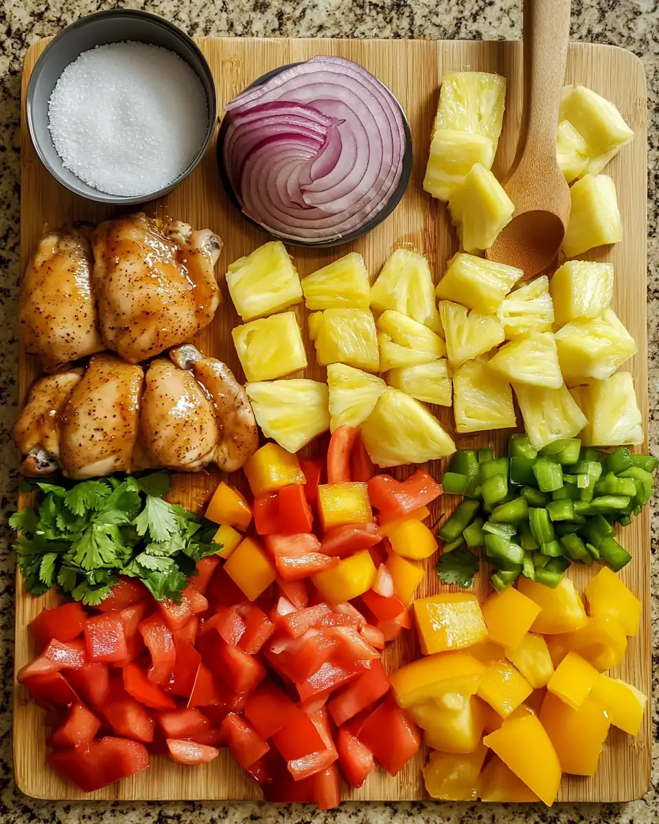 Ingredients for Tropical Flavor Explosion with Hawaiian Chicken Sheet Pan