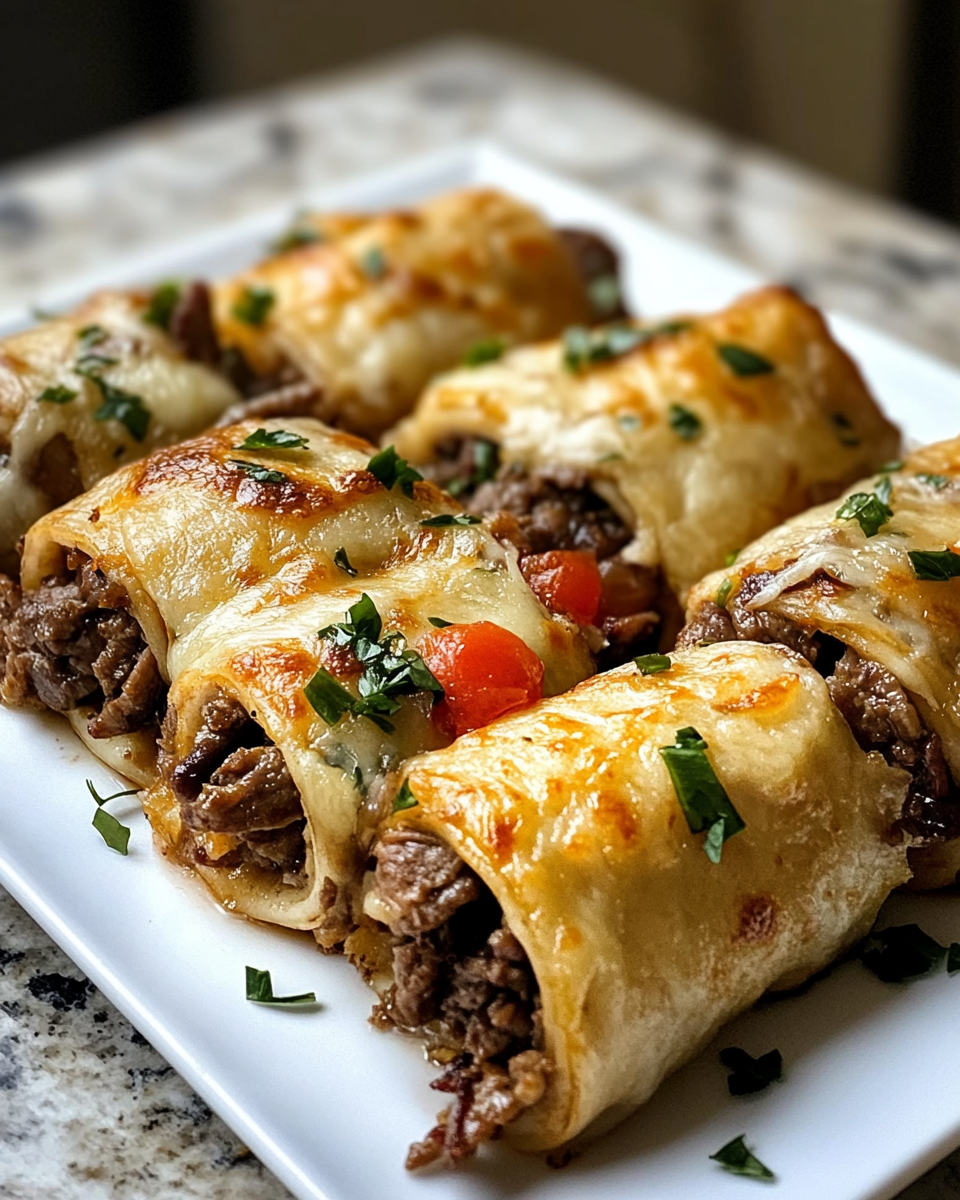 Final dish - Sizzling Keto Philly Cheesesteak Roll Ups for Guilt-Free Indulgence