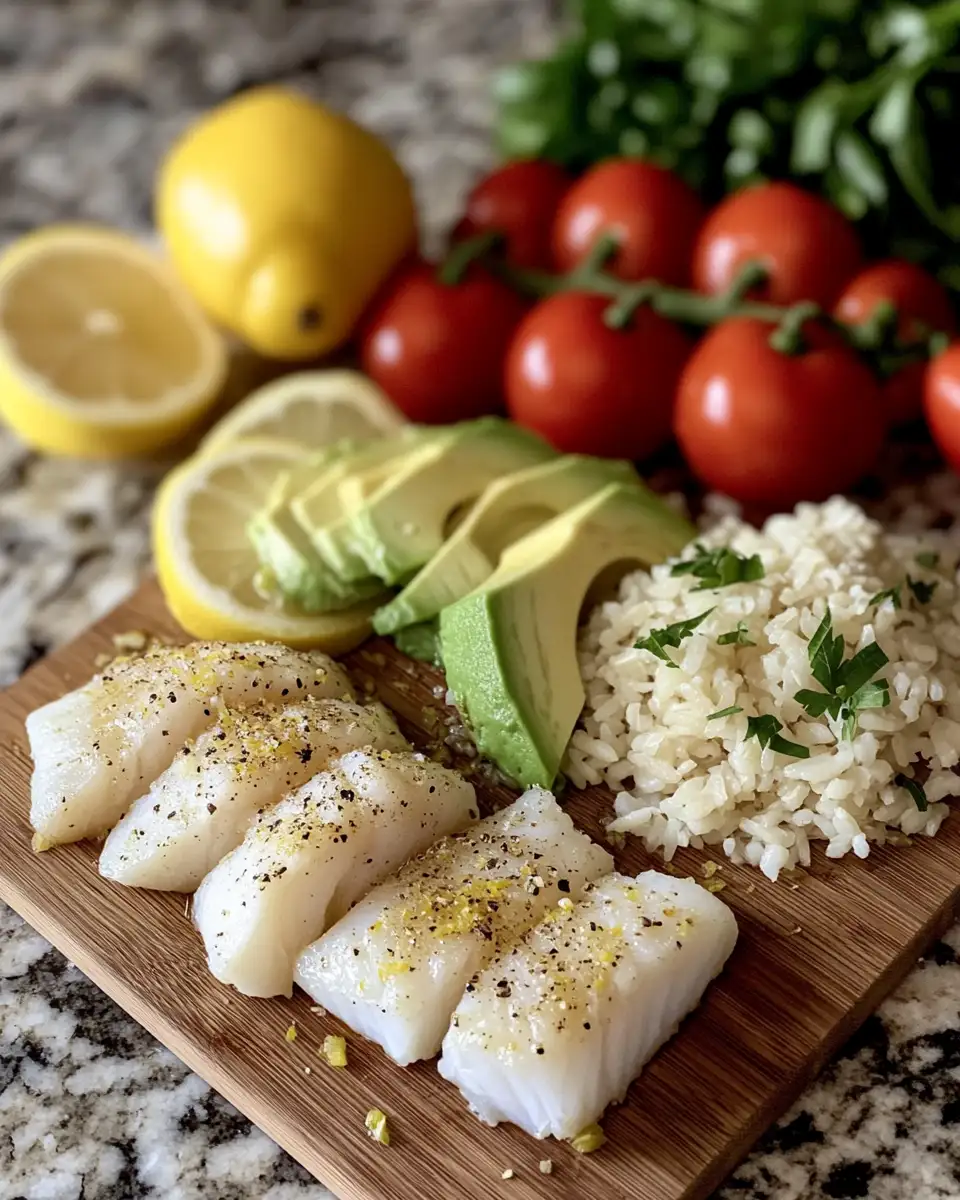 Ingredients for Zesty Lemon Garlic Butter Cod Bowls: A Flavorful Feast