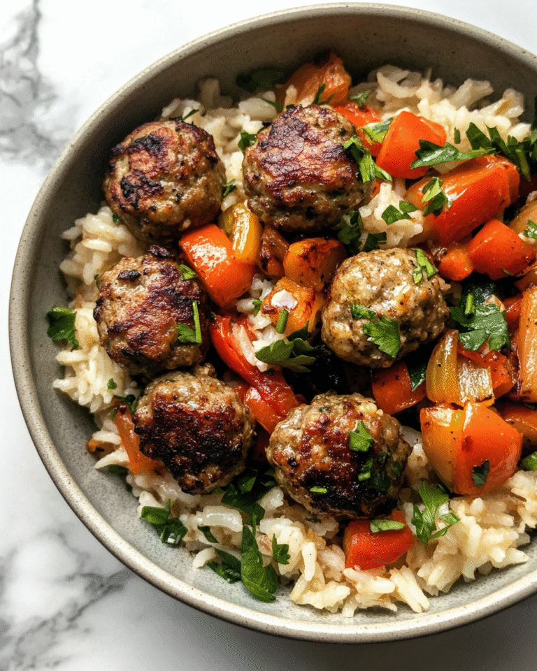 Savor the Symphony: Meatballs with Rice & Roasted Veggies Delight - Featured Image