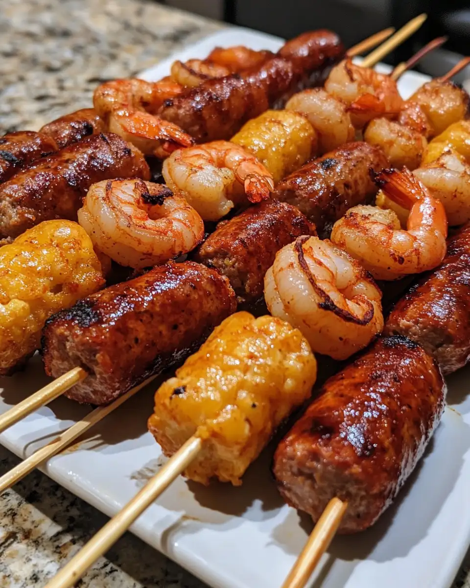 Final dish - Dive into Flavor: Irresistible Sausage Shrimp Cajun Corndogs