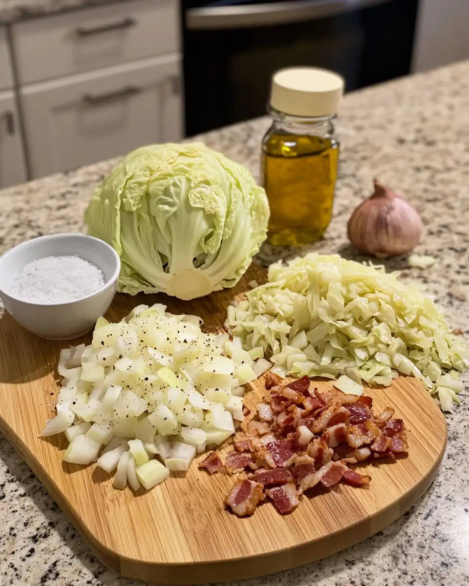 Ingredients for Savory Sautéed Cabbage with Bacon and Mustard: A Flavor Explosion