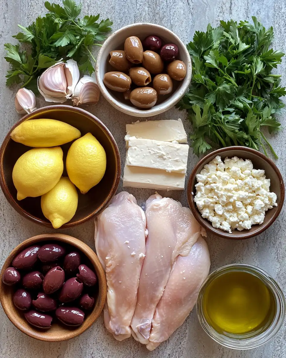 Ingredients for Deliciously Easy: Slow Cooker Greek Chicken for a Flavorful Feast