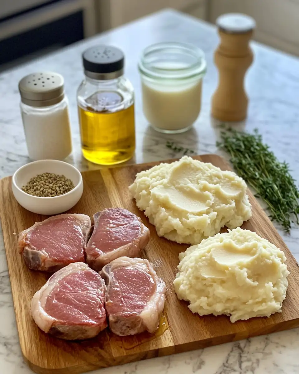 Ingredients for Savor the Flavor: Sweet Honey Garlic Pork Chops Paired with Dreamy Creamy Mashed Potatoes