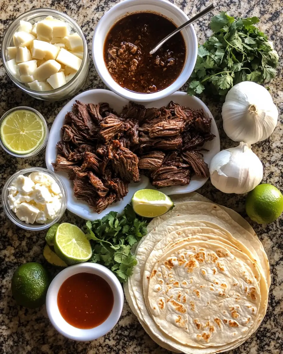 Unleash Flavor with Irresistible Birria Quesa Tacos 4 Ingredients for Unleash Flavor with Irresistible Birria Quesa Tacos