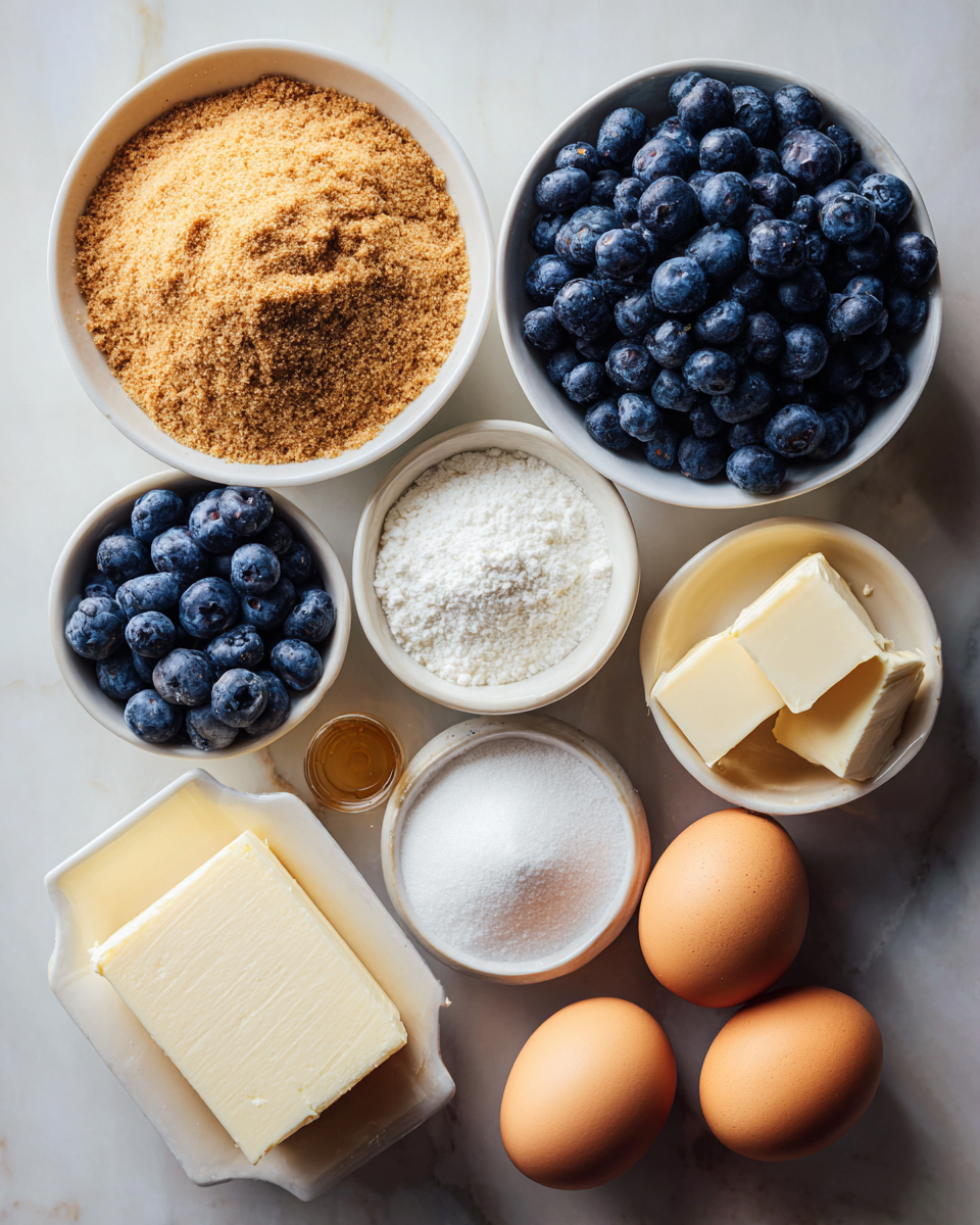 Ingredients for Heavenly Blueberry Swirl Cheesecake Delight