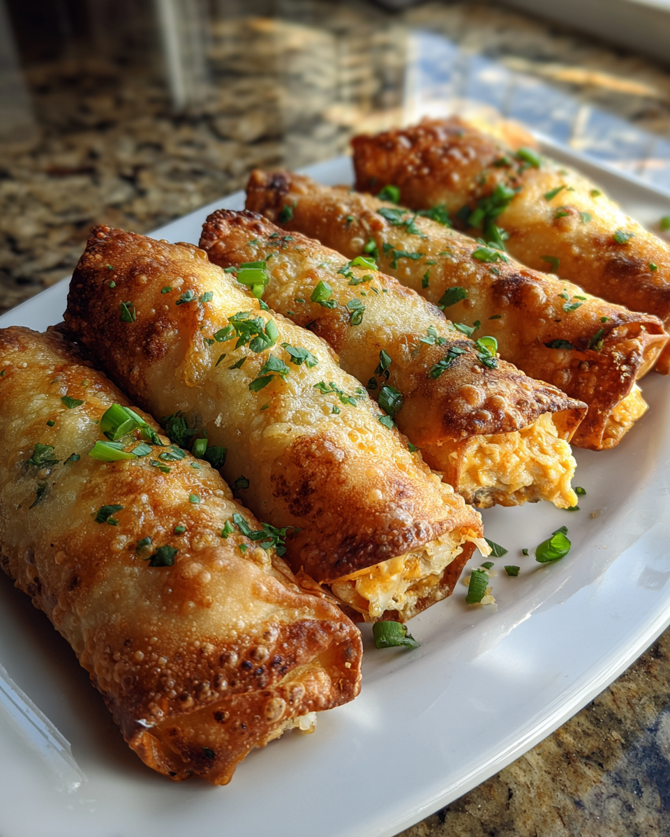 Final dish - Spice Up Your Snack Game with Buffalo Chicken Dip Egg Rolls
