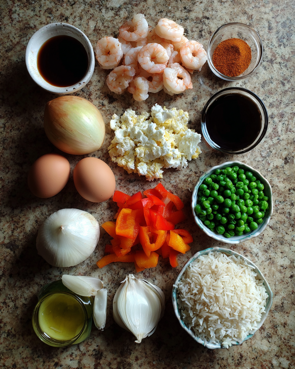 Ingredients for Spice Up Your Dinner with Cajun Shrimp Fried Rice