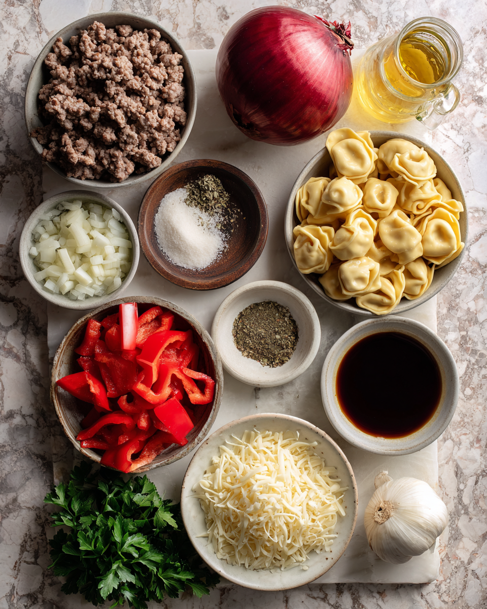 Ingredients for Cheesesteak Tortellini Bliss: A Flavor Fusion Adventure