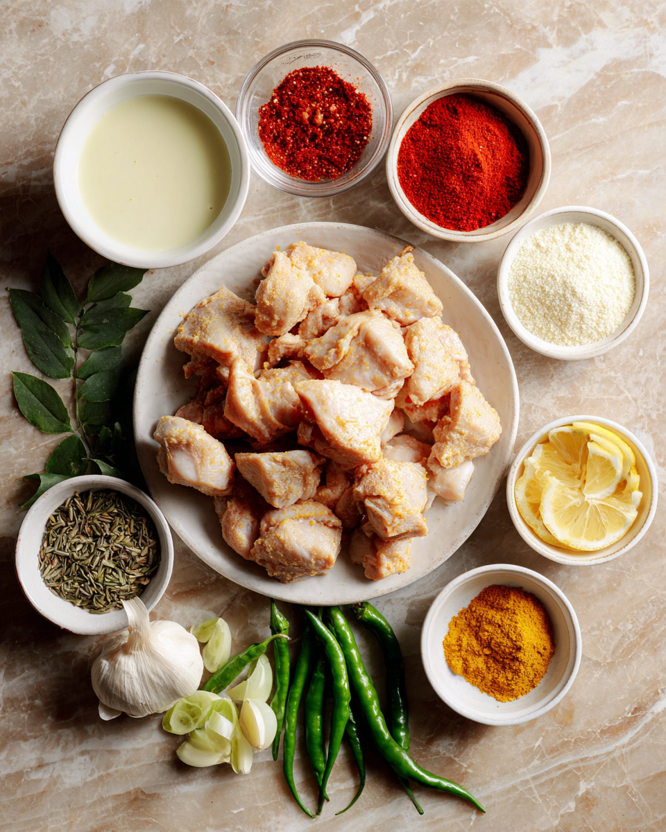Ingredients for Crispy and Spicy: The Ultimate Chicken 65 Airfryer Recipe