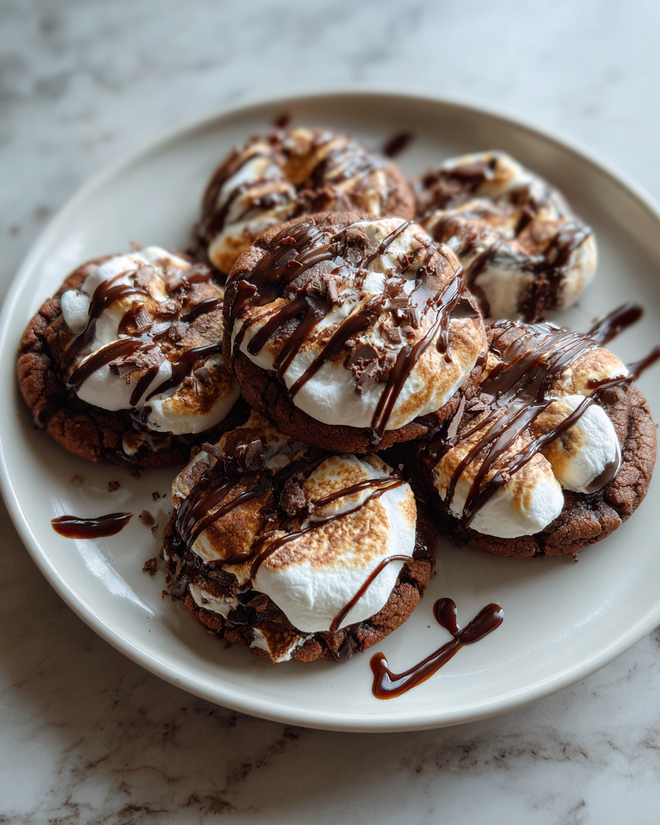 Final dish - Heavenly Bites: Indulge in Chocolate Marshmallow Swirl Cookies