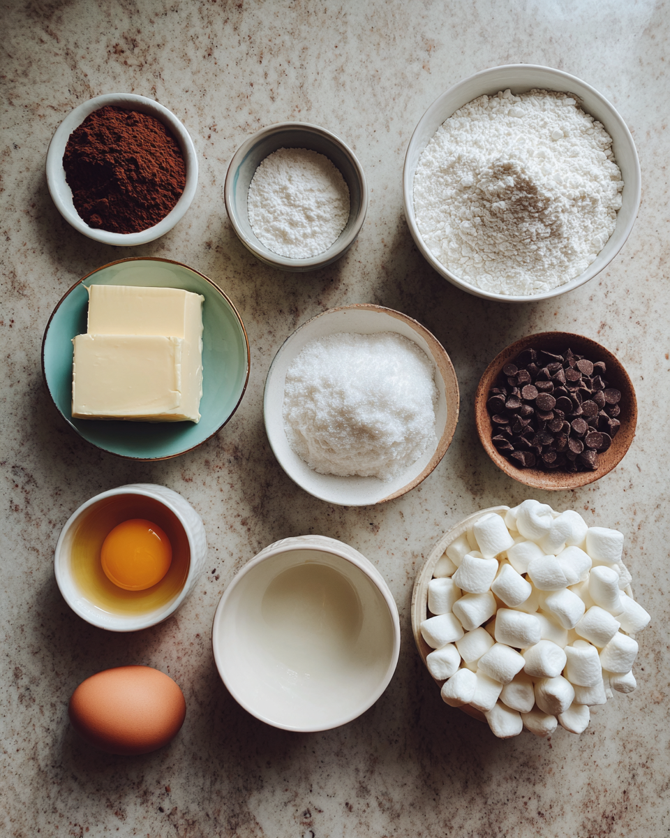 Ingredients for Heavenly Bites: Indulge in Chocolate Marshmallow Swirl Cookies