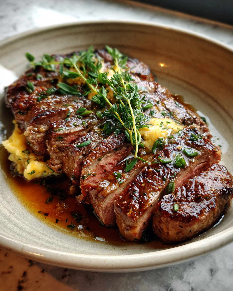 Final dish - Saddle Up for Flavor: Cowboy Butter Steak Delight