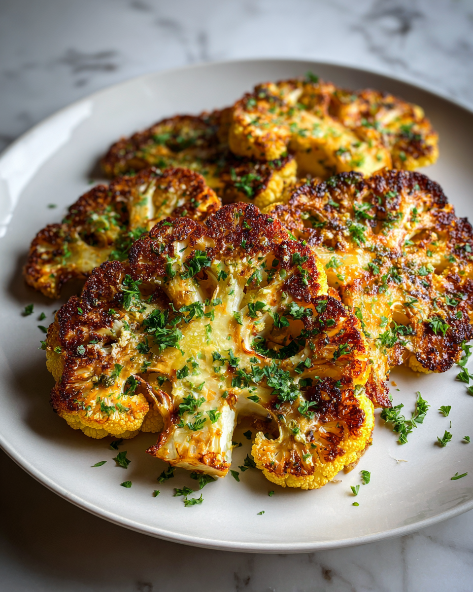 Final dish - Irresistibly Crispy Baked Cauliflower Steaks That You Need to Try