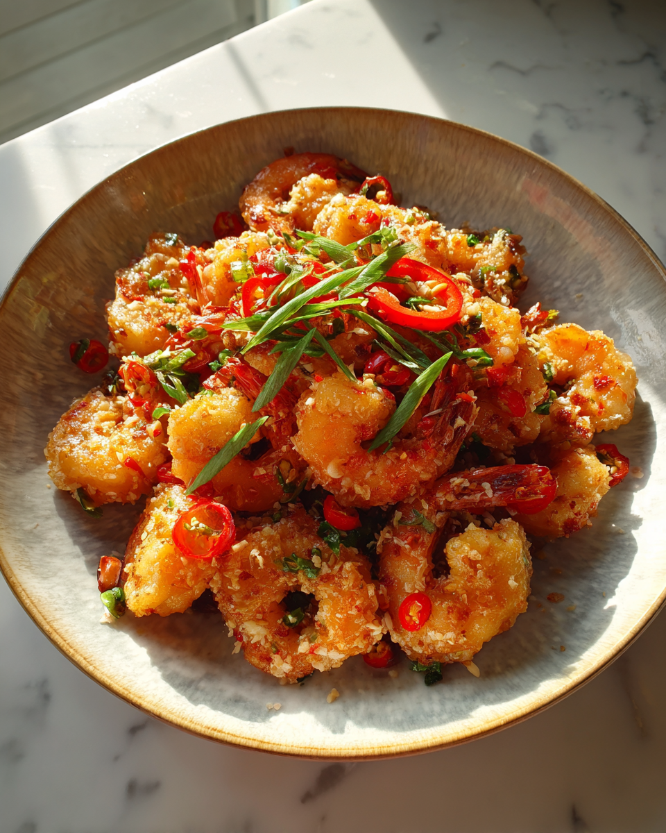 Final dish - Irresistibly Crispy Chinese Salt & Pepper Prawns: A Flavorful Delight