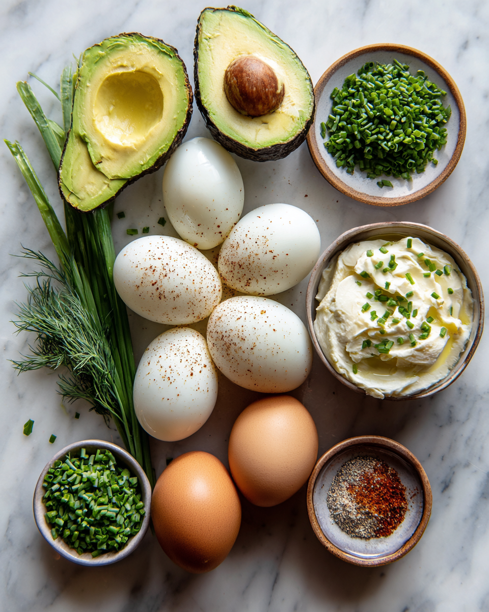 Ingredients for Whip Up a Healthy Delight with This Creamy Egg Avocado Salad Recipe