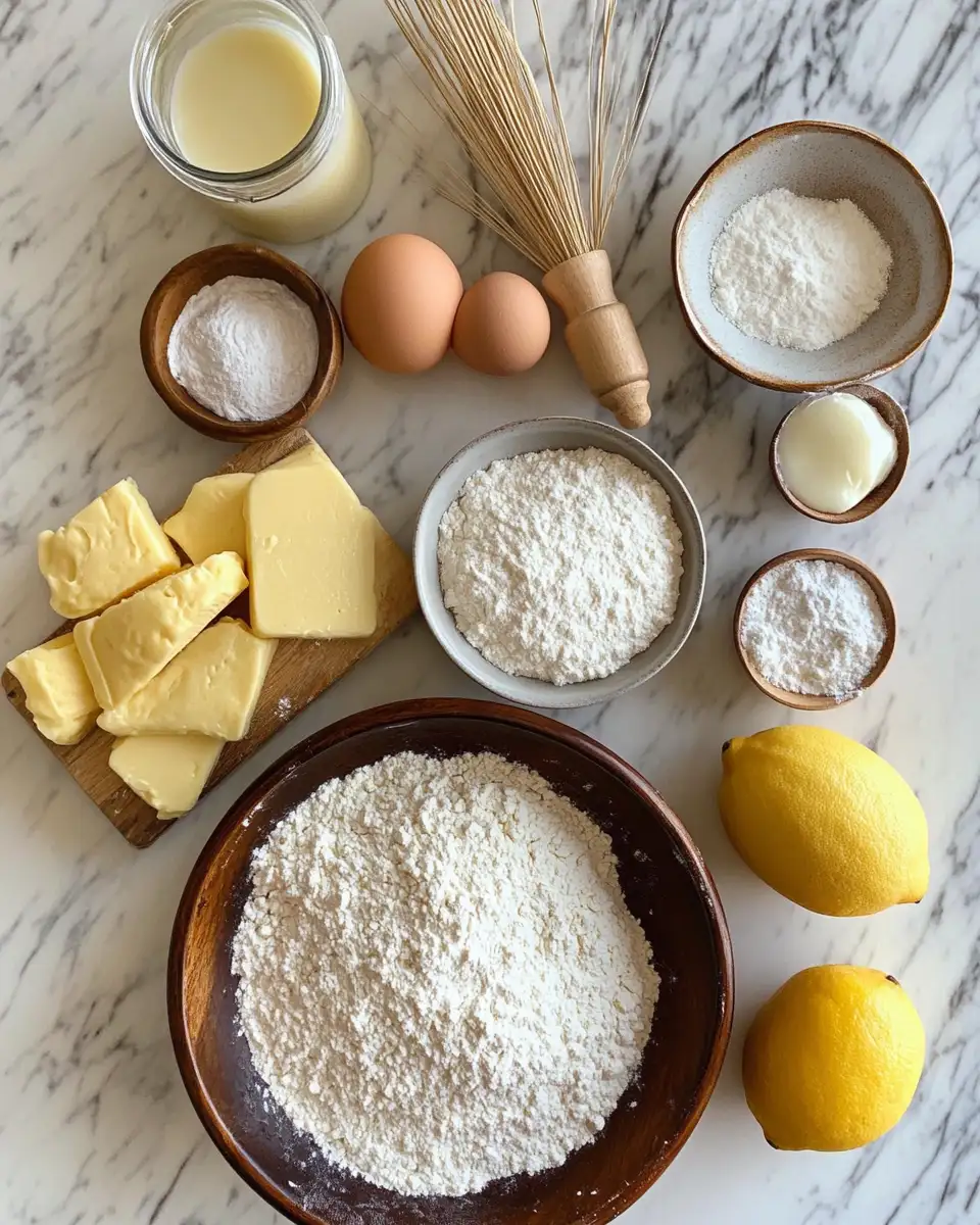 Ingredients for Heavenly Bites of Sunshine with Fluffy Lemon Pancakes