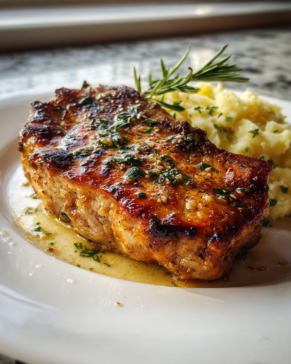 Final dish - Sizzle and Savory: Perfect Garlic Butter Pork Chops