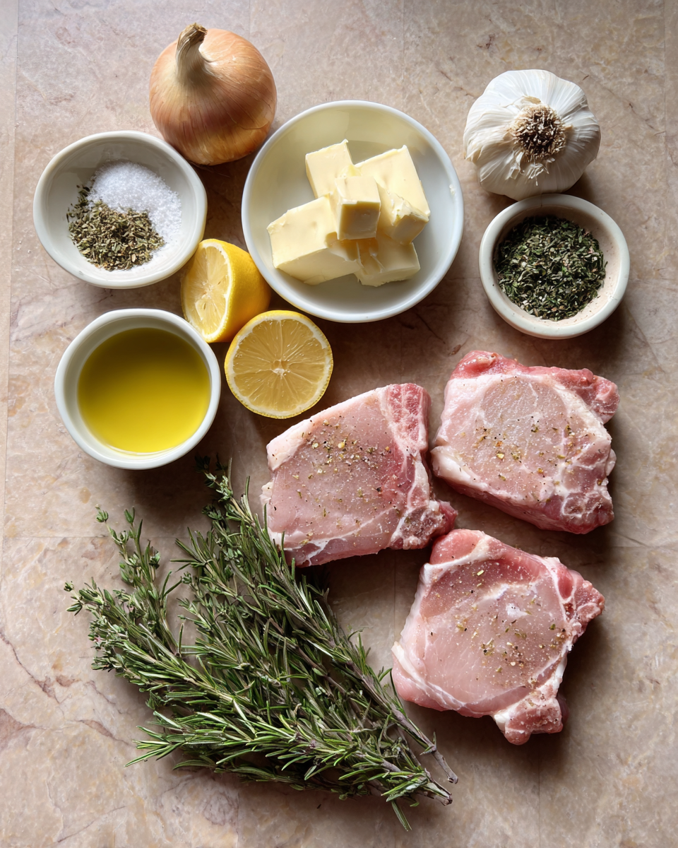 Ingredients for Sizzle and Savory: Perfect Garlic Butter Pork Chops