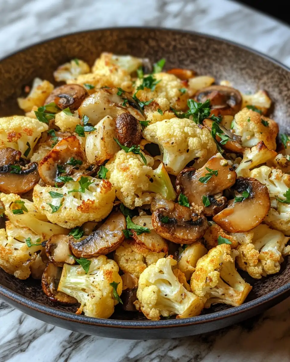 Final dish - Sizzling Garlic Mushroom Cauliflower Skillet Sensation