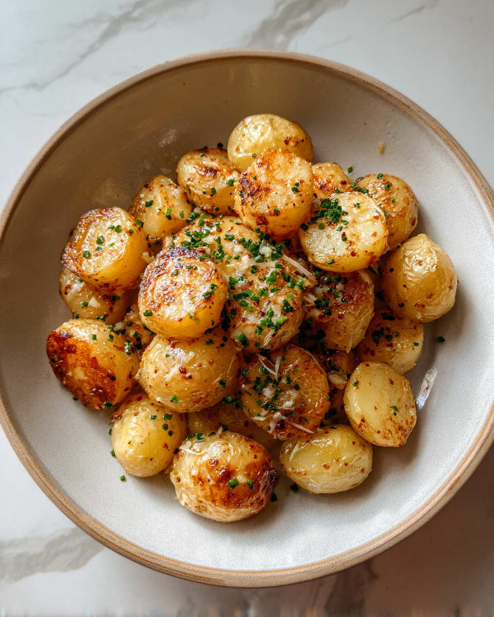 Final dish - Irresistible Garlic Sauce Baby Potatoes: A Flavor Explosion in Every Bite