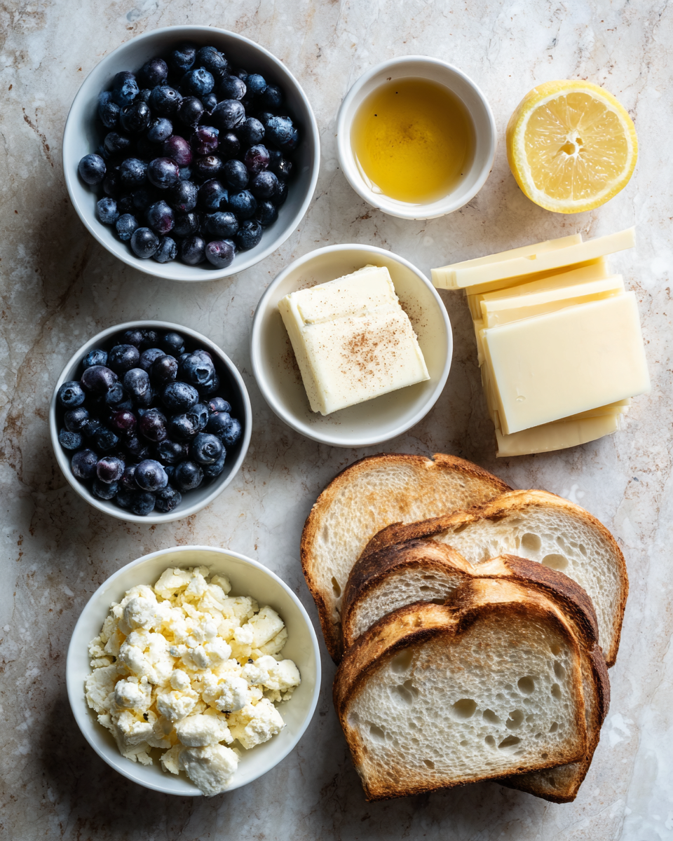 Ingredients for Elevate Your Taste Buds with a Gourmet Blueberry Grilled Cheese Delight