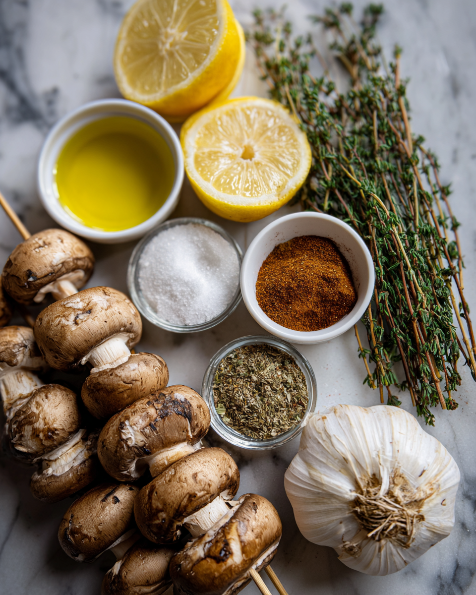 Ingredients for Sizzling Flavor: Elevate Your BBQ with Grilled Mushroom Skewers