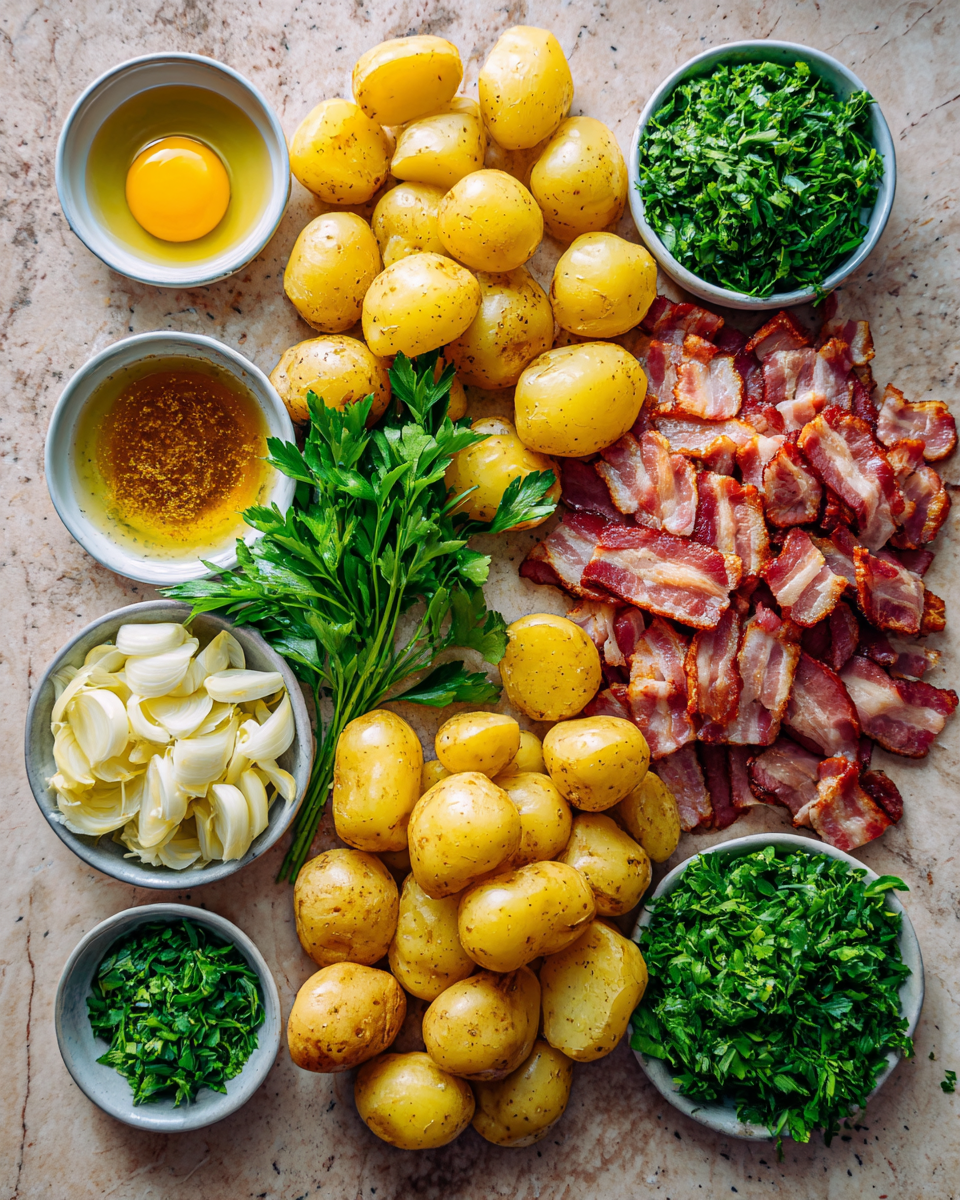 Ingredients for Sweet and Savory Delight Honey Bacon Roasted Potatoes Unveiled